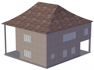 private house 1 low-poly Model 3D