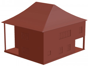 private house 1 low-poly Model 3D