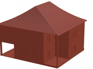 private house 1 low-poly Model 3D