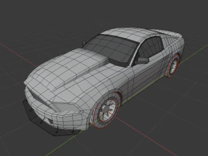 real time gt500 low-poly 3D Model