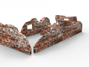 ruined building low poly 3D 模型