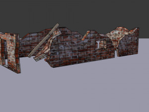 ruined building low poly 3D 模型