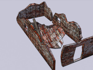 ruined building low poly 3D 模型