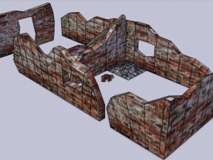 ruined building low poly 3D 模型