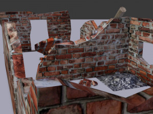 ruined building low poly 3D 模型