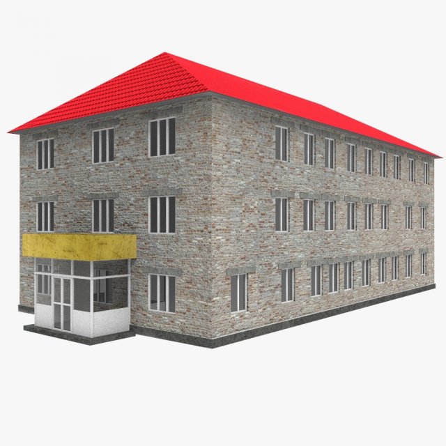 school building 3D Модель .c4d .max .obj .3ds .fbx .stl .blend 