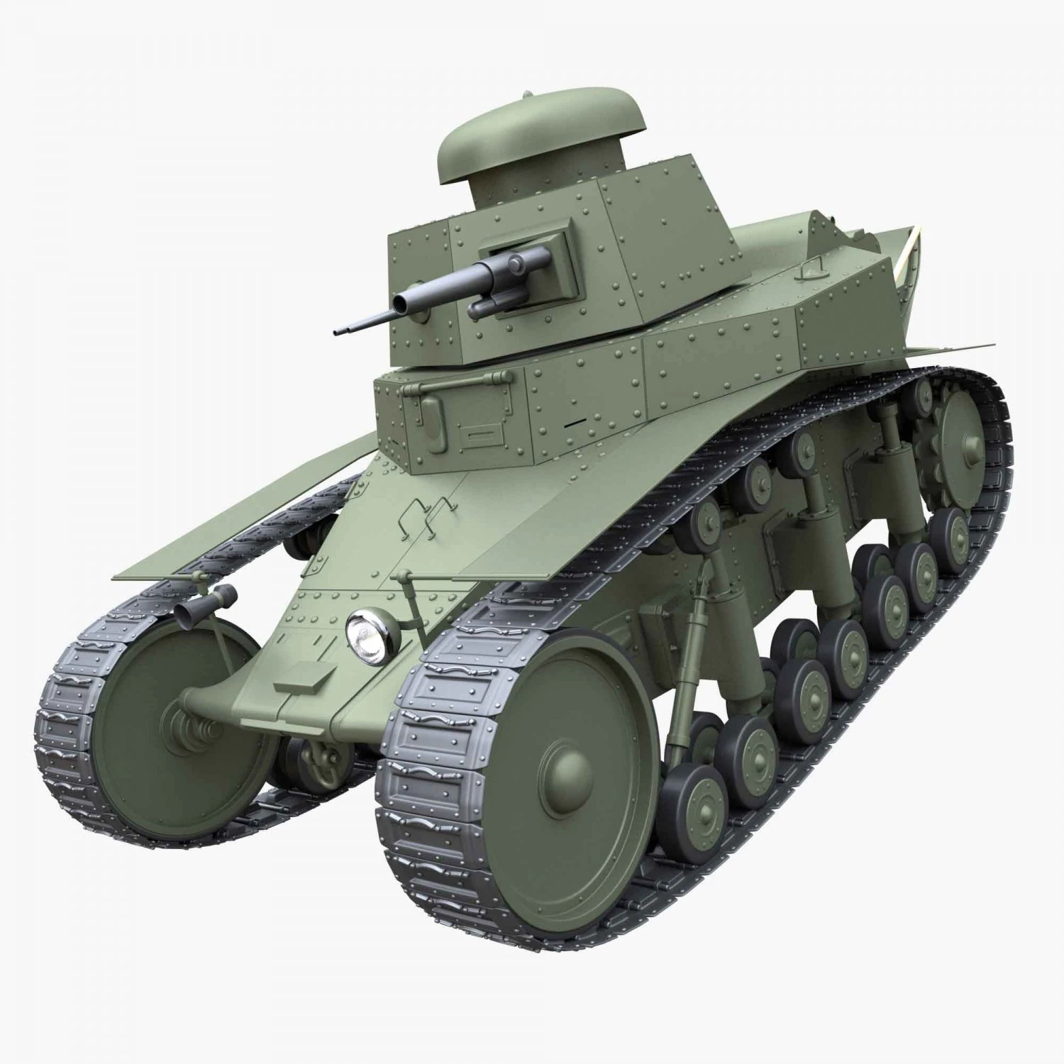 t-18ms-1 soviet light tank 3D Model .c4d .max .obj .3ds .fbx .stl .blend