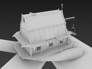 tale house in a tree house low-poly 3D Модель