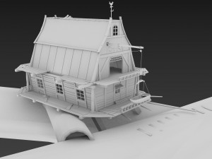 tale house in a tree house low-poly 3D Модель