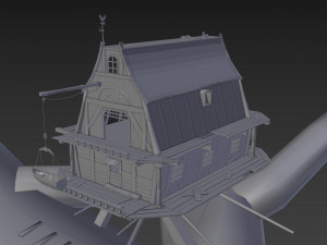 tale house in a tree house low-poly 3D Модель