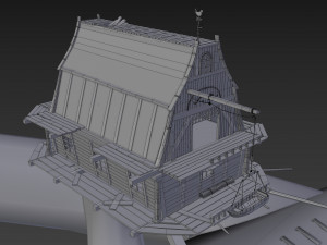 tale house in a tree house low-poly 3D Модель
