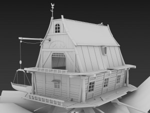 tale house in a tree house low-poly 3D Модель