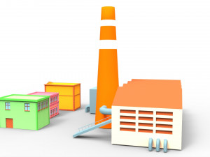town building cartoon Modelo 3D