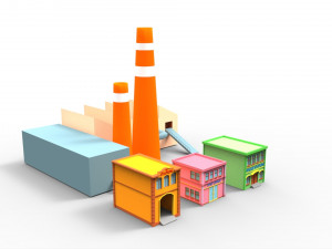 town building cartoon Modelo 3D