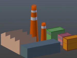 town building cartoon 3D Model