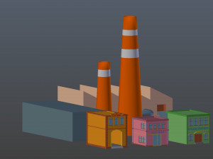 town building cartoon Modelo 3D