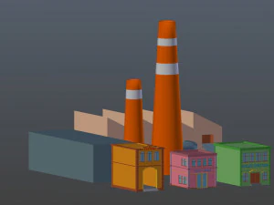 town building cartoon 3D Model