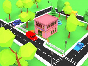town post office 3D Model