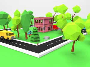 town post office 3D Model
