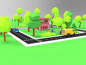 town post office 3D Model