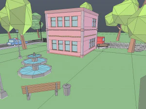 town post office 3D Model