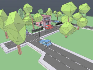 town post office 3D Model