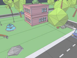town post office 3D Model