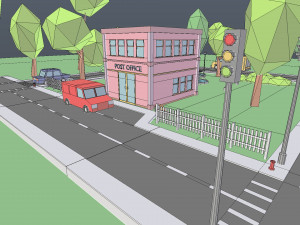 town post office Modelo 3D