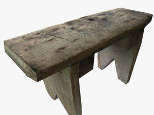 vintage square wooden stool low poly 3d Modèle 3D