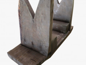 vintage square wooden stool low poly 3d Modèle 3D