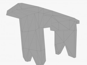 vintage square wooden stool low poly 3d Modèle 3D
