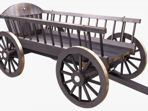 3d дерев'яний візок 3d 3D Модель