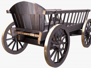 3d wooden cart 3d 3D Модель