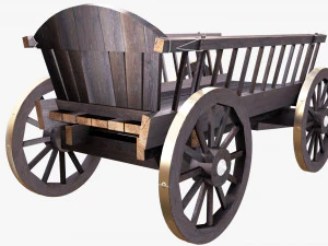 3d wooden cart 3d 3D Model