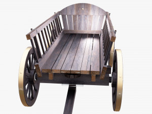 3d wooden cart 3d 3D Модель