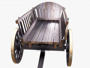 3d wooden cart 3d 3D Model