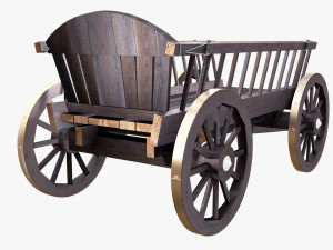 3d wooden cart 3d 3D Модель