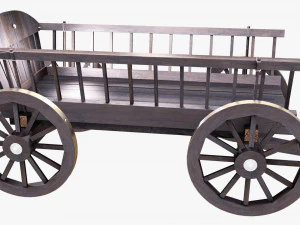3d wooden cart 3d 3D Model