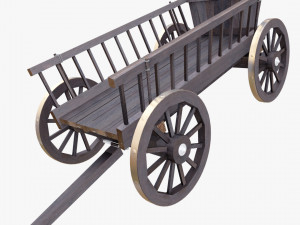 3d wooden cart 3d 3D Модель