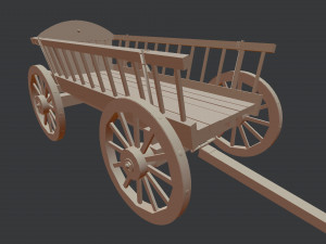 3d wooden cart 3d 3D Модель
