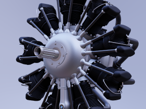 b m w 132a radial aircraft engine Model 3D