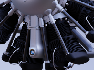 b m w 132a radial aircraft engine Modelo 3D