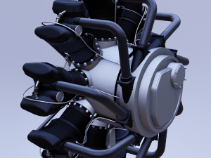 b m w 132a radial aircraft engine Modelo 3D