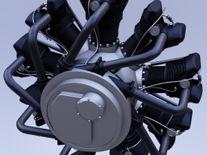 b m w 132a radial aircraft engine Modelo 3D