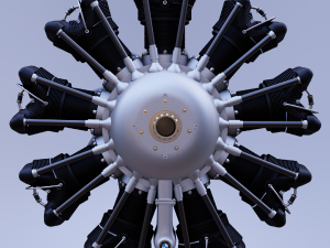 b m w 132a radial aircraft engine Modelo 3D