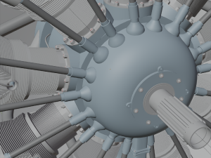 b m w 132a radial aircraft engine Modelo 3D