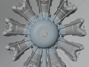 b m w 132a radial aircraft engine Modelo 3D