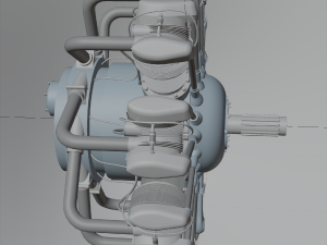 b m w 132a radial aircraft engine Modelo 3D
