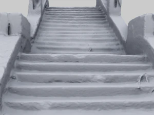 old ruined concrete staircase low-poly 3D Model