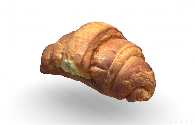 french croissant scan pbr model low-poly 3D Model .c4d .max .obj .3ds .fbx .stl .blend 
